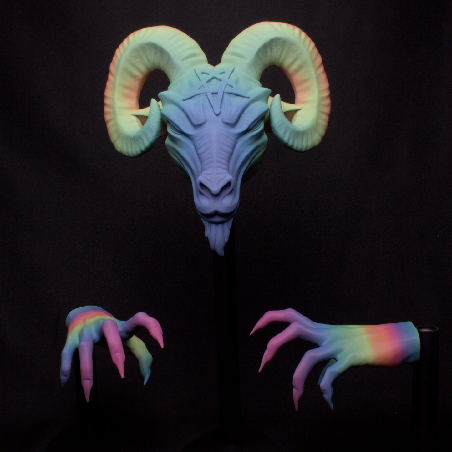 Wall-mounted Baphy head and hands