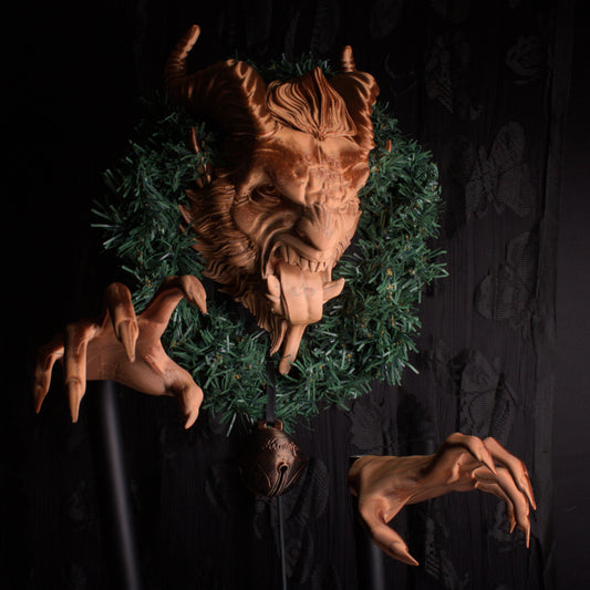 Wall Mounted Krampus Head – Unleash the Darkness of the Holidays